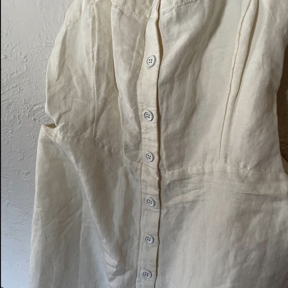 Anthropologie Maeve Colorblocked Contrast Midi Dress Smocked Black White - Picture 7 of 10